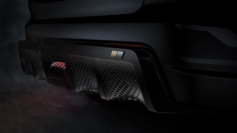 Mitsubishi Ralliart logo on the rear diffuser of the Mitsubishi Vision Ralliart Concept