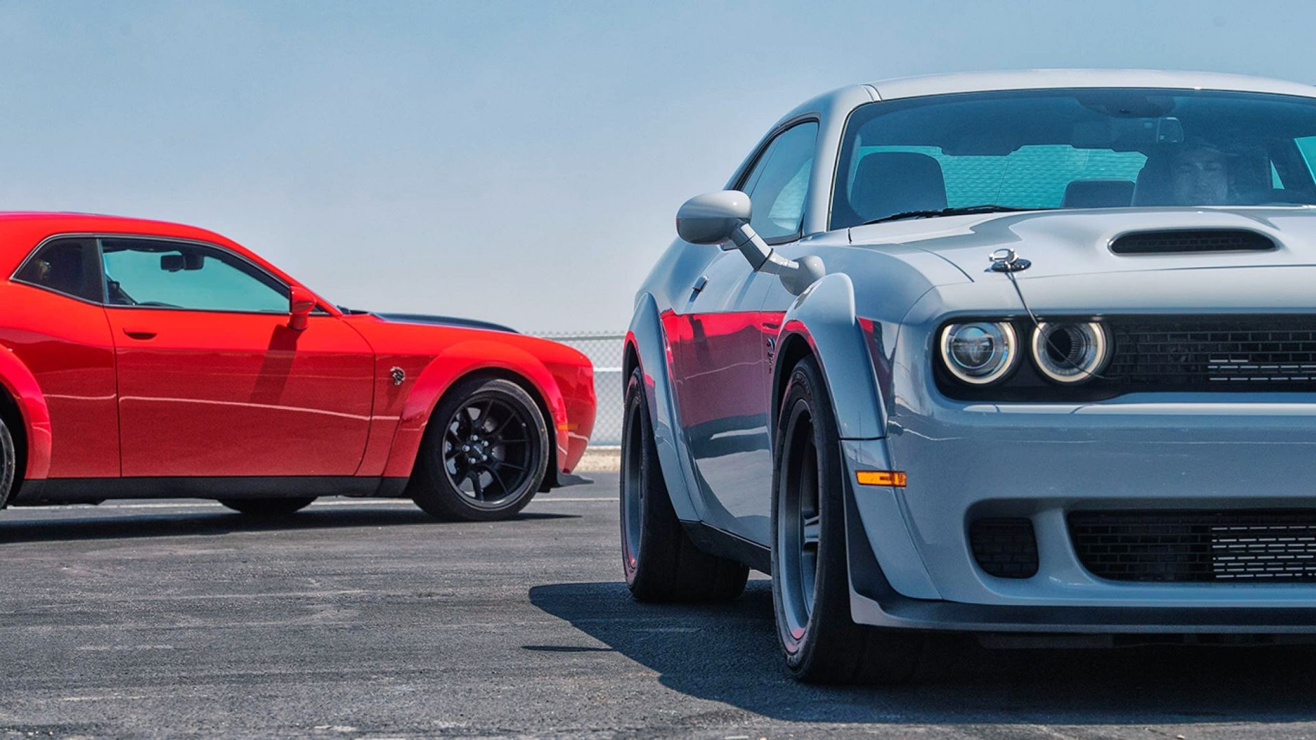 Gray and orange 2022 Dodge Challenger